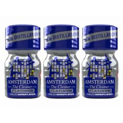 Amsterdam Platinum Leather Cleaner Poppers - 10ml - 3 Pack