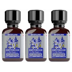 Amsterdam Platinum Leather Cleaner Poppers - 24ml - 3 Pack